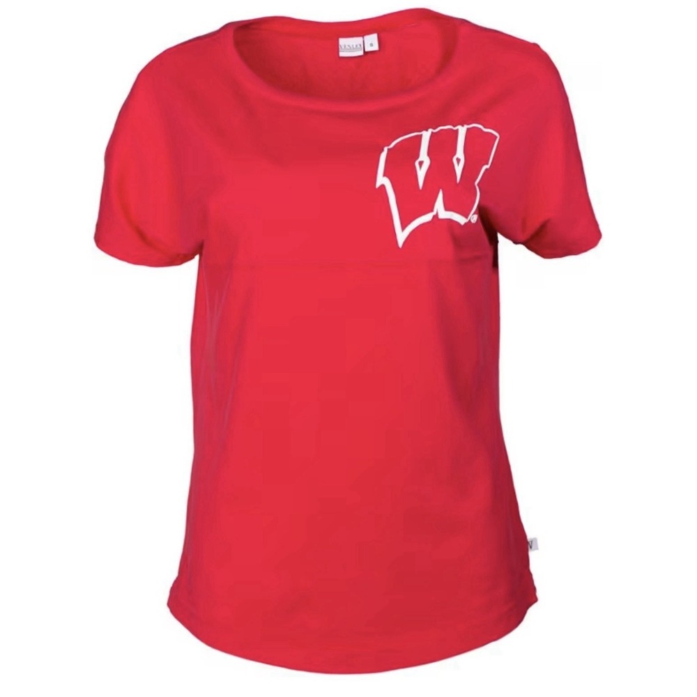 New Wisconsin Badgers NCAA Venley Callie T-Shirt‎ Red Women's Large NCAA Shirt